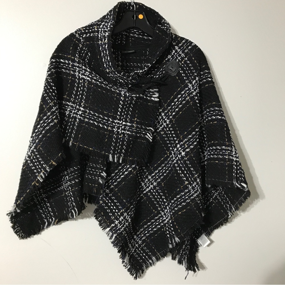 Coco + Carmen Black and Gray Poncho